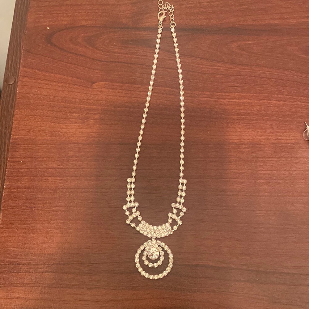 Diamond earring and necklace set